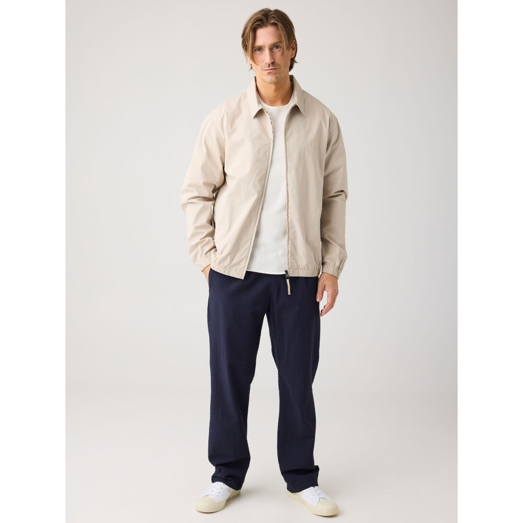 Pantalon loose FIG en seersucker - Bleu nuit