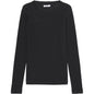 T-shirt basic côtelé à longue manches