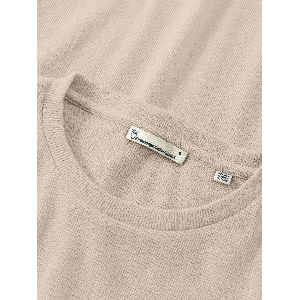 T-shirt basic côtelé à longue manches