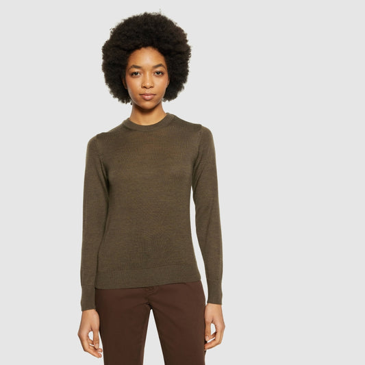 Pull doux merino - dark olive