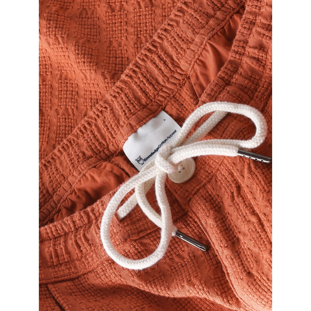 Short en coton  texturé FIG - Brique