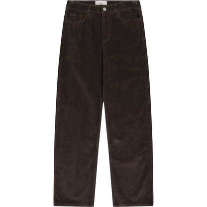 Pantalon droit GALE en velours côtelé - Chocolat