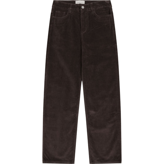 Pantalon droit GALE en velours côtelé - Chocolat