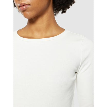 T-shirt basic côtelé à longue manches