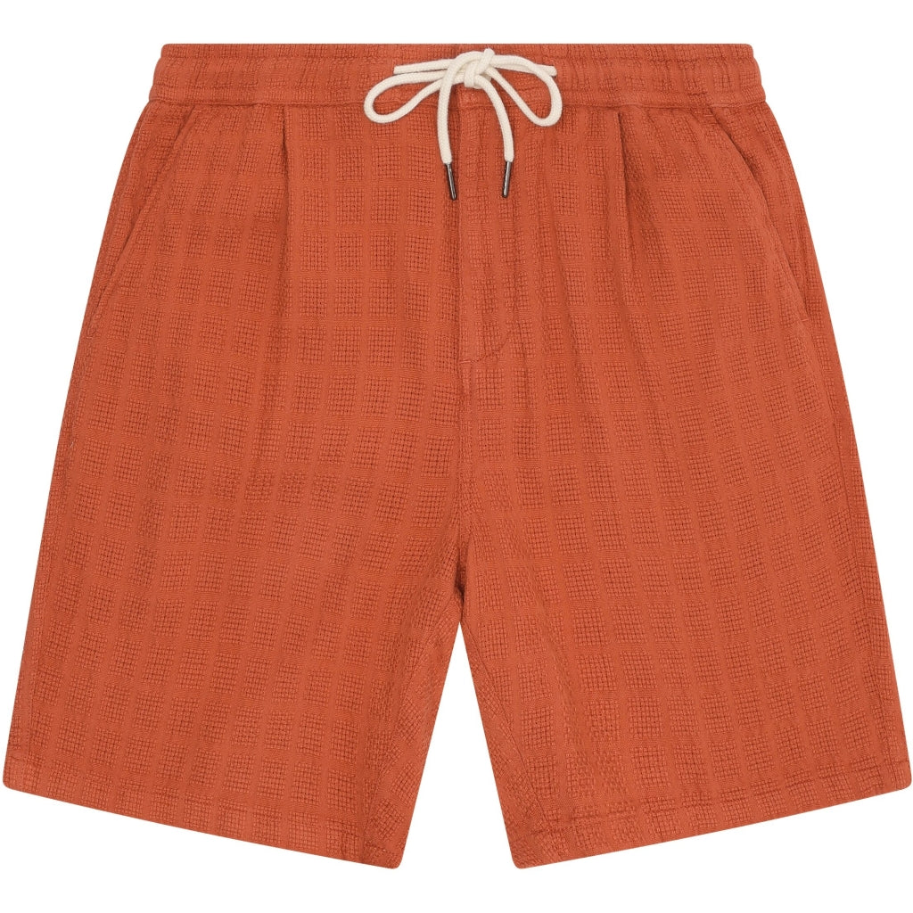 Short en coton  texturé FIG - Brique
