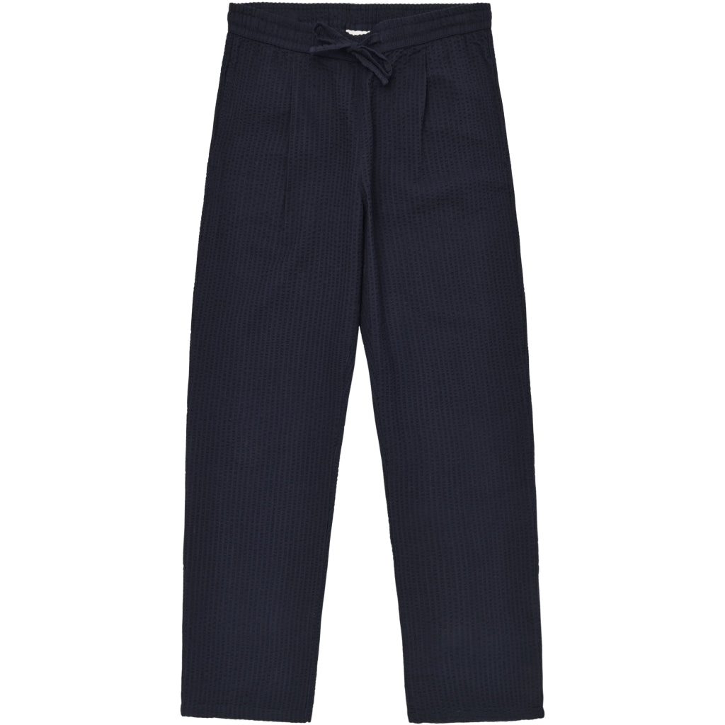 Pantalon loose FIG en seersucker - Bleu nuit