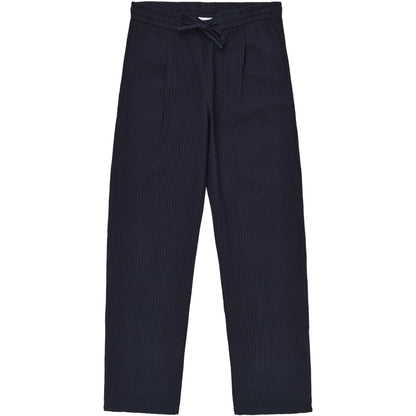 Pantalon loose FIG en seersucker - Bleu nuit