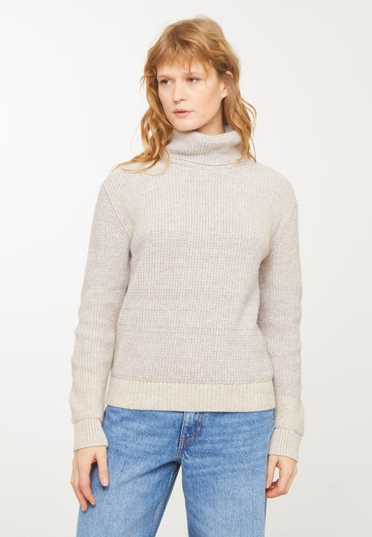Pull LEMNA greige (avec un fin fil lila)
