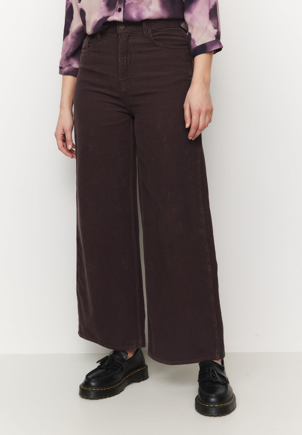 Pantalon ERICA en velours côtelé - Prune