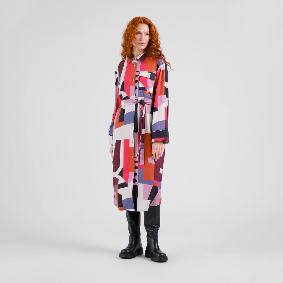 Robe chemise KVILLA "chaos abstrait" - Multicolor