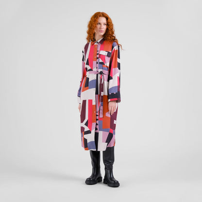 Robe chemise KVILLA "chaos abstrait" - Multicolor