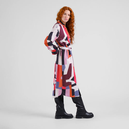 Robe chemise KVILLA "chaos abstrait" - Multicolor