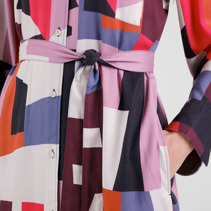 Robe chemise KVILLA "chaos abstrait" - Multicolor
