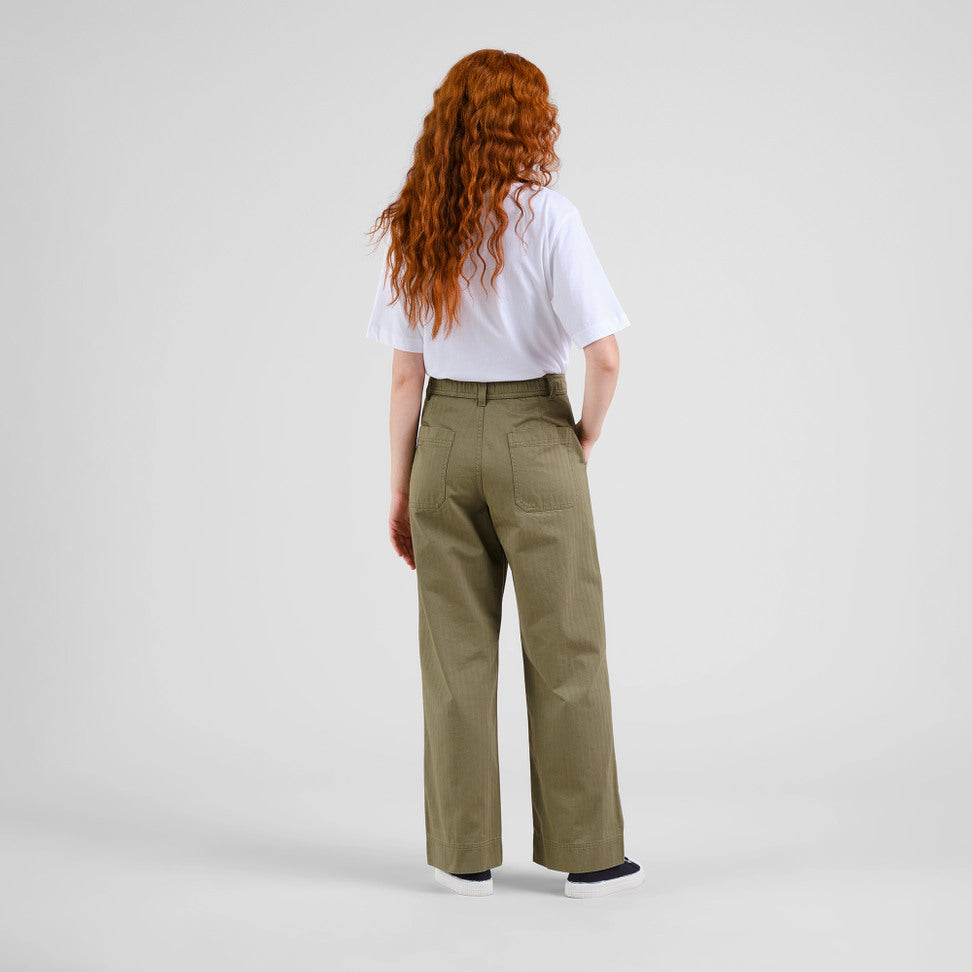 Pantalon VARA en toile - Vert feuille