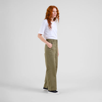 Pantalon VARA en toile - Vert feuille