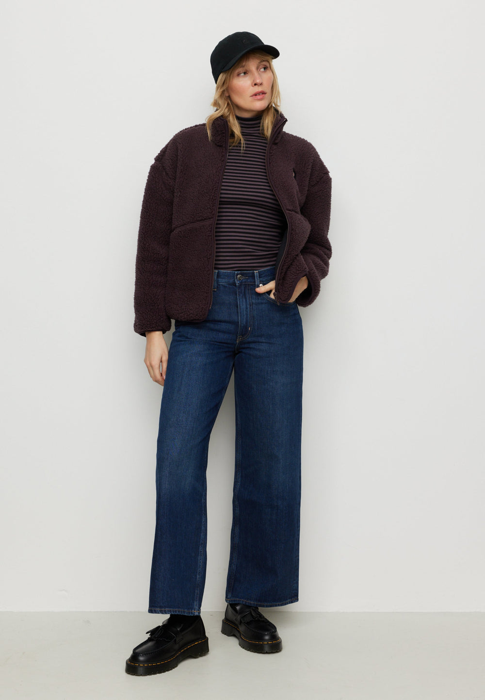 Veste teddy FORTUNELLA - Prune
