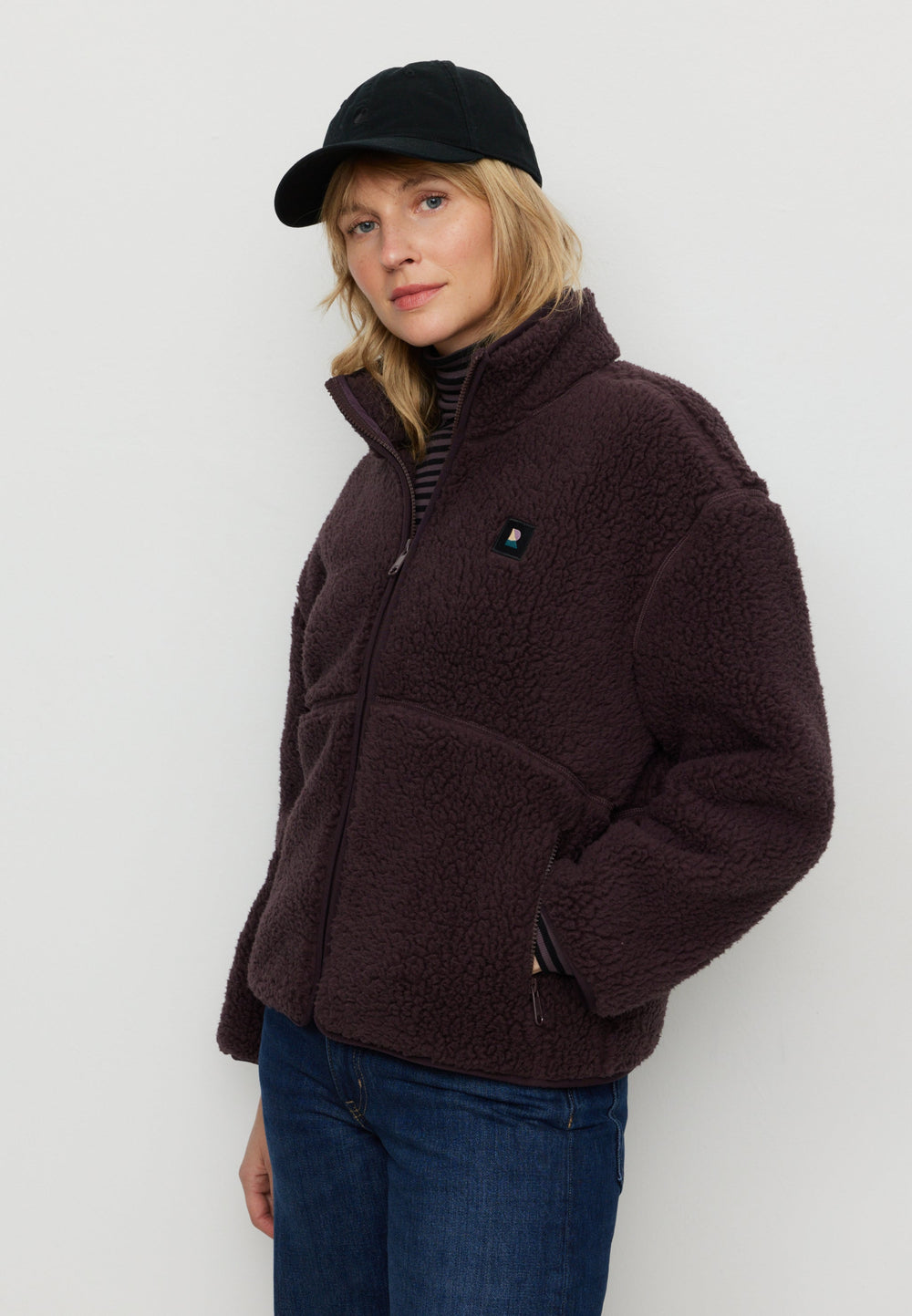Veste teddy FORTUNELLA - Prune