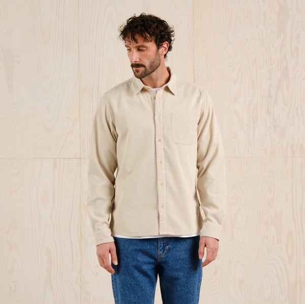 Chemise VARBERG en velours côtelé - écru