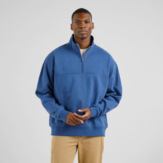 Sweat SANDVALLA (half zip / camionneur) - Bleu