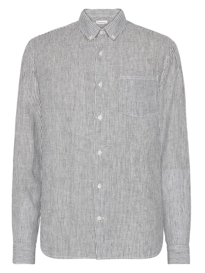 Chemise lignée à longues manches regular - 100% lin bio