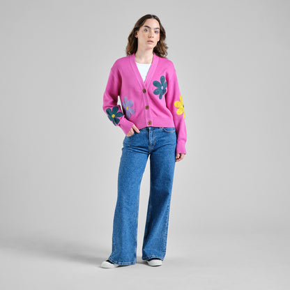 Cardigan KANAN fleurs - fushia