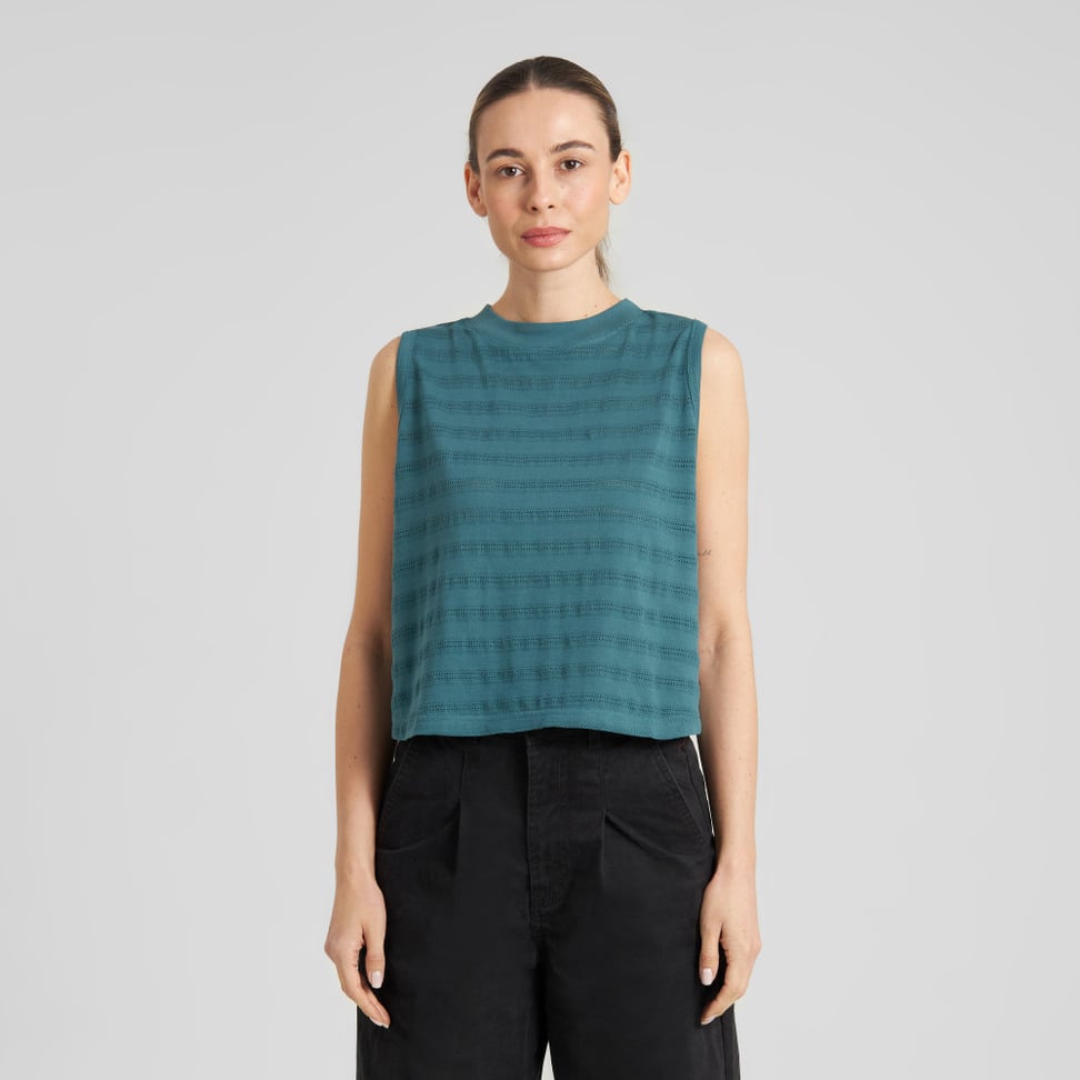 Tank top NAMSOS ajouré - Vert émeraude