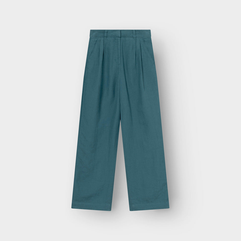 Pantalon en lin Vickleby - Vert méditerranéen