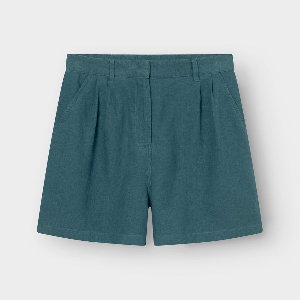 Short DJUPVIK en lin - Vert Méditerranéen