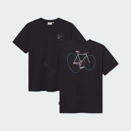 T-shirt STOCKHOLM Wonky Bike - Noir