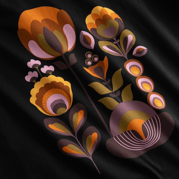 T-shirt VADSTENA - Autumn Harvest - noir