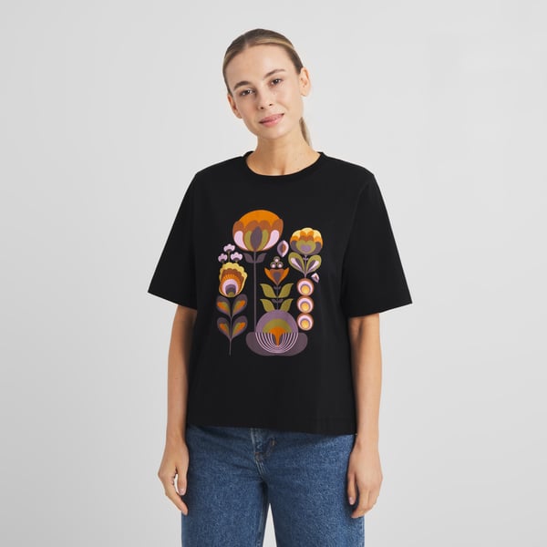T-shirt VADSTENA - Autumn Harvest - noir
