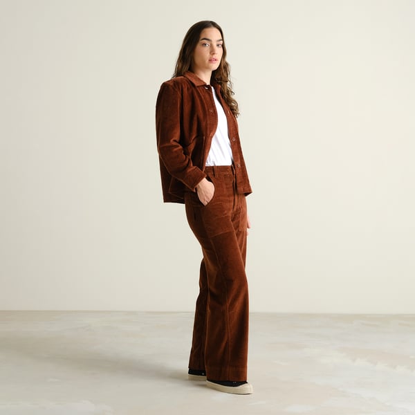 Pantalon VARA en velours - Cappucccino