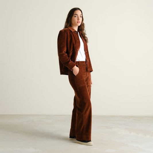 Pantalon VARA en velours - Cappucccino