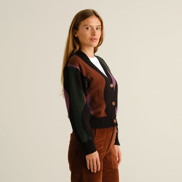 Cardigan KANAN - wavy stripes - Multicolors