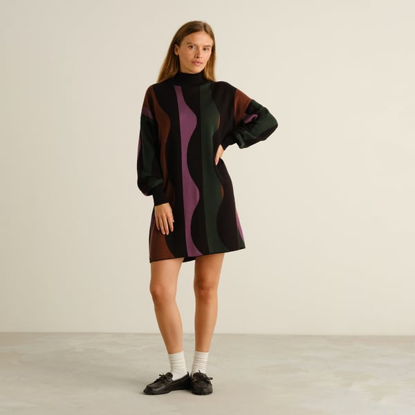 Robe NIKKALA - Wavy stripes - multicolors