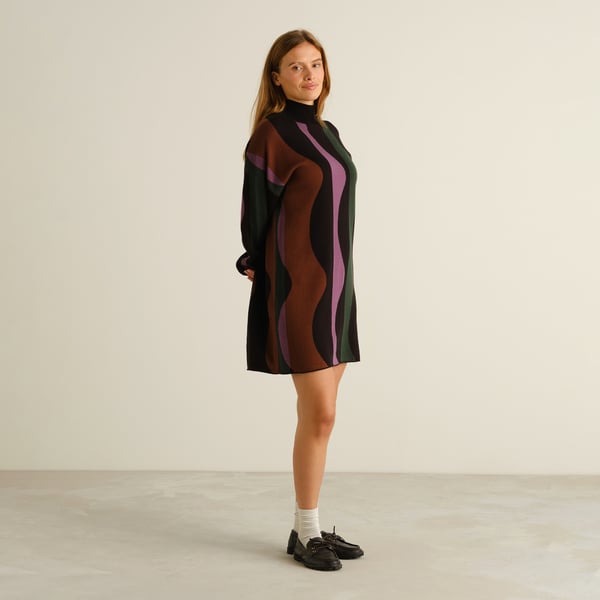 Robe NIKKALA - Wavy stripes - multicolors