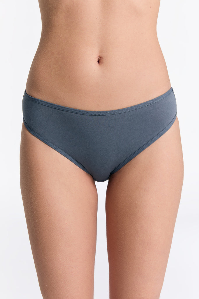 Culotte classique en coton biologique - Bleu/gris
