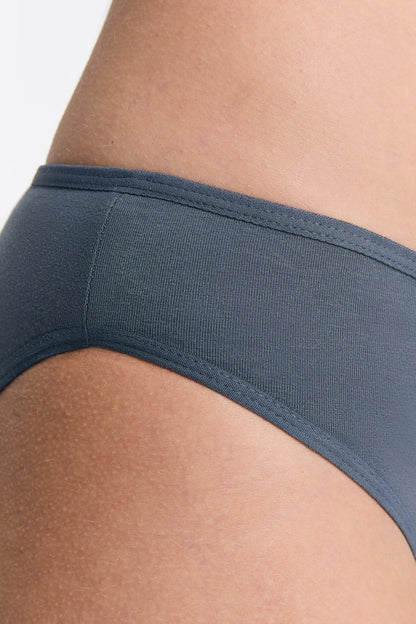 Culotte classique en coton biologique - Bleu/gris
