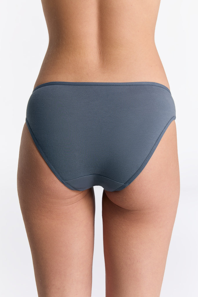 Culotte classique en coton biologique - Bleu/gris