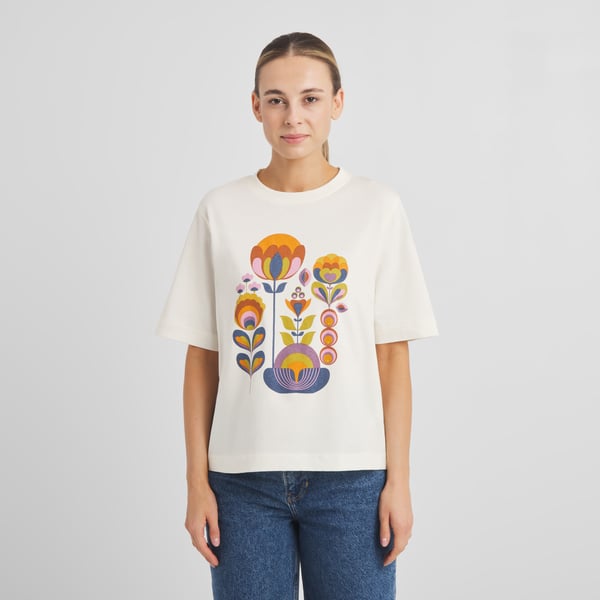 T-shirt VADSTENA - Autumn Harvest - Blanc cassé