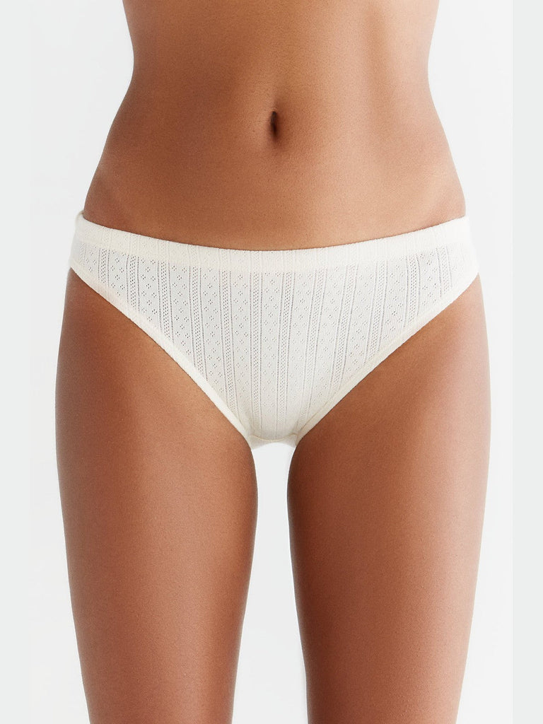 Culotte Jacquard en coton biologique - Blanche