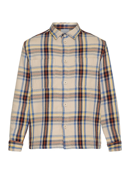 Sur-chemise épaisse à carreaux beige