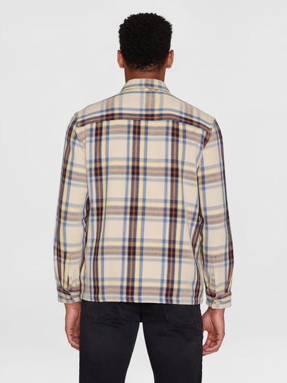 Sur-chemise épaisse à carreaux beige