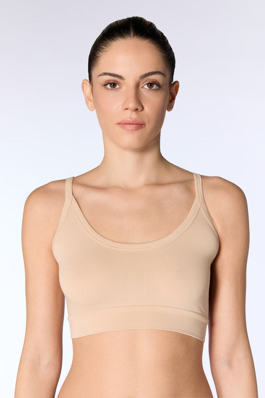 Brassière en coton biologique - café crème