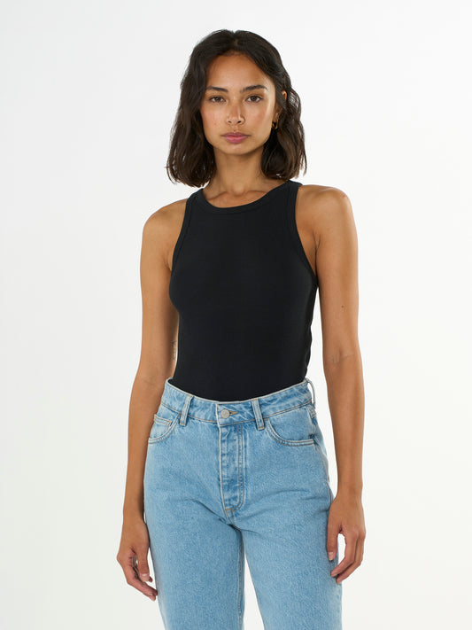 Top RACER rib - noir