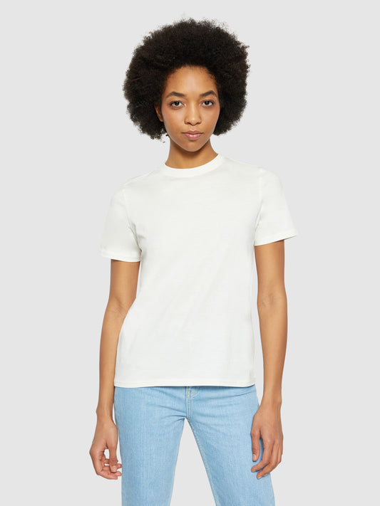 T-shirt basic PIMA en cotton - blanc cassé