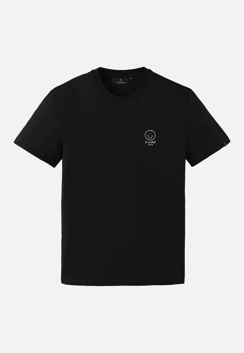T-shirt AGAVE smiley - noir
