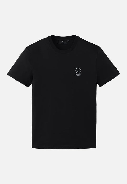 T-shirt AGAVE smiley - noir