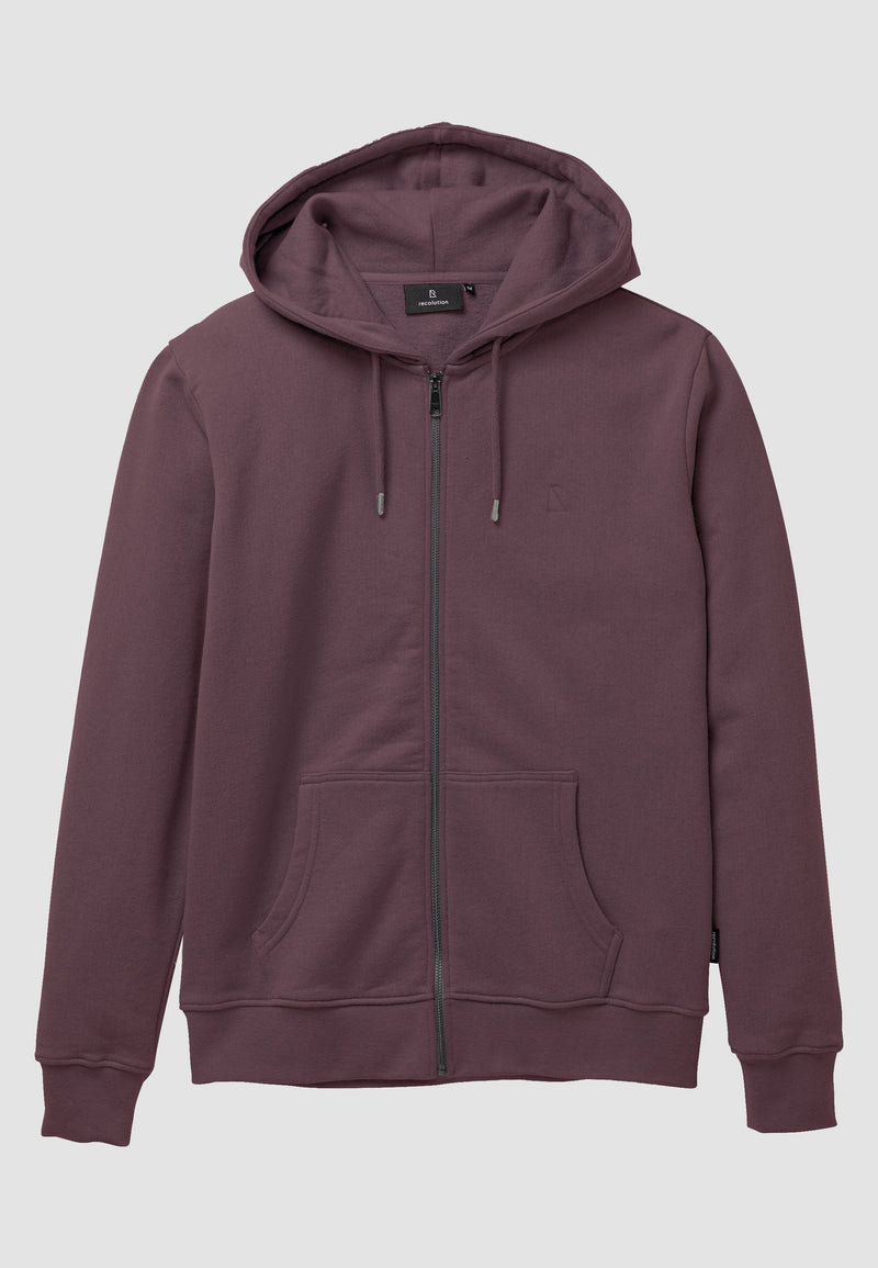 Pull à tirette et capuche BIRCH - aubergine