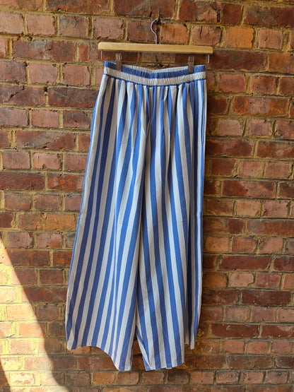 Pantalon ballon - rayures blanches et bleues